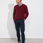 Pullover in lana a maglia fine con scollo a V e ricamo