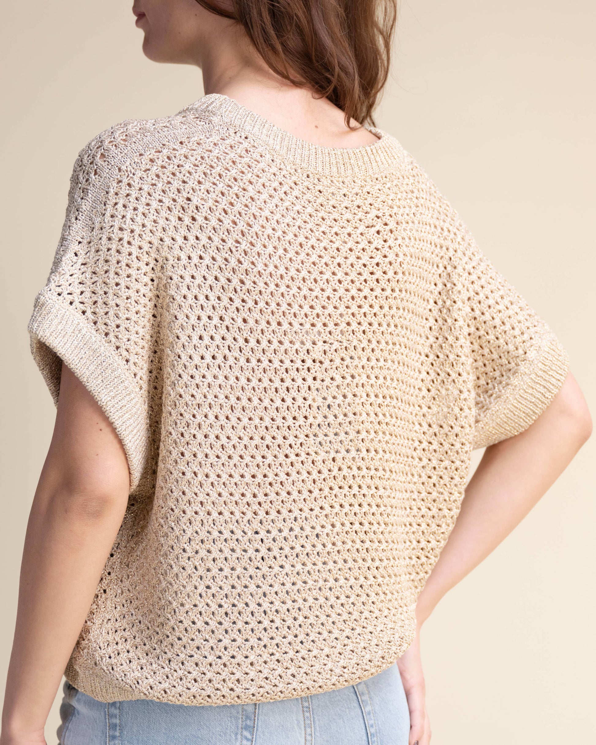 Top crochet con paillettes