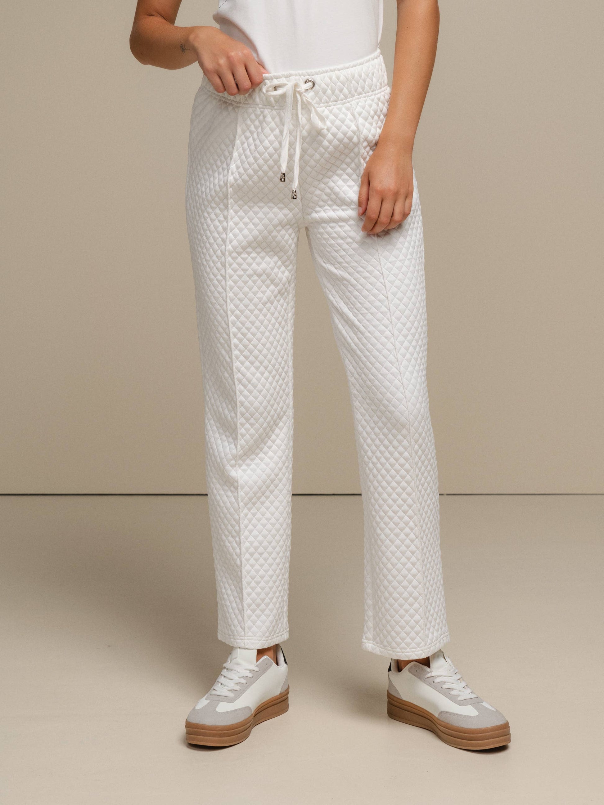 Pantaloni trapuntati in poliestere con coulisse