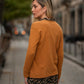 Cardigan in maglia cammello con bottoni