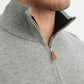 Maglione collo camionista effetto cashmere grigio argento