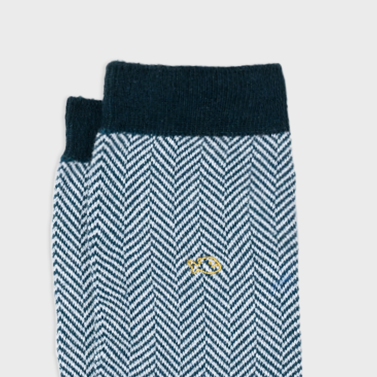 Calzini in cotone pettinato chevron smeraldo