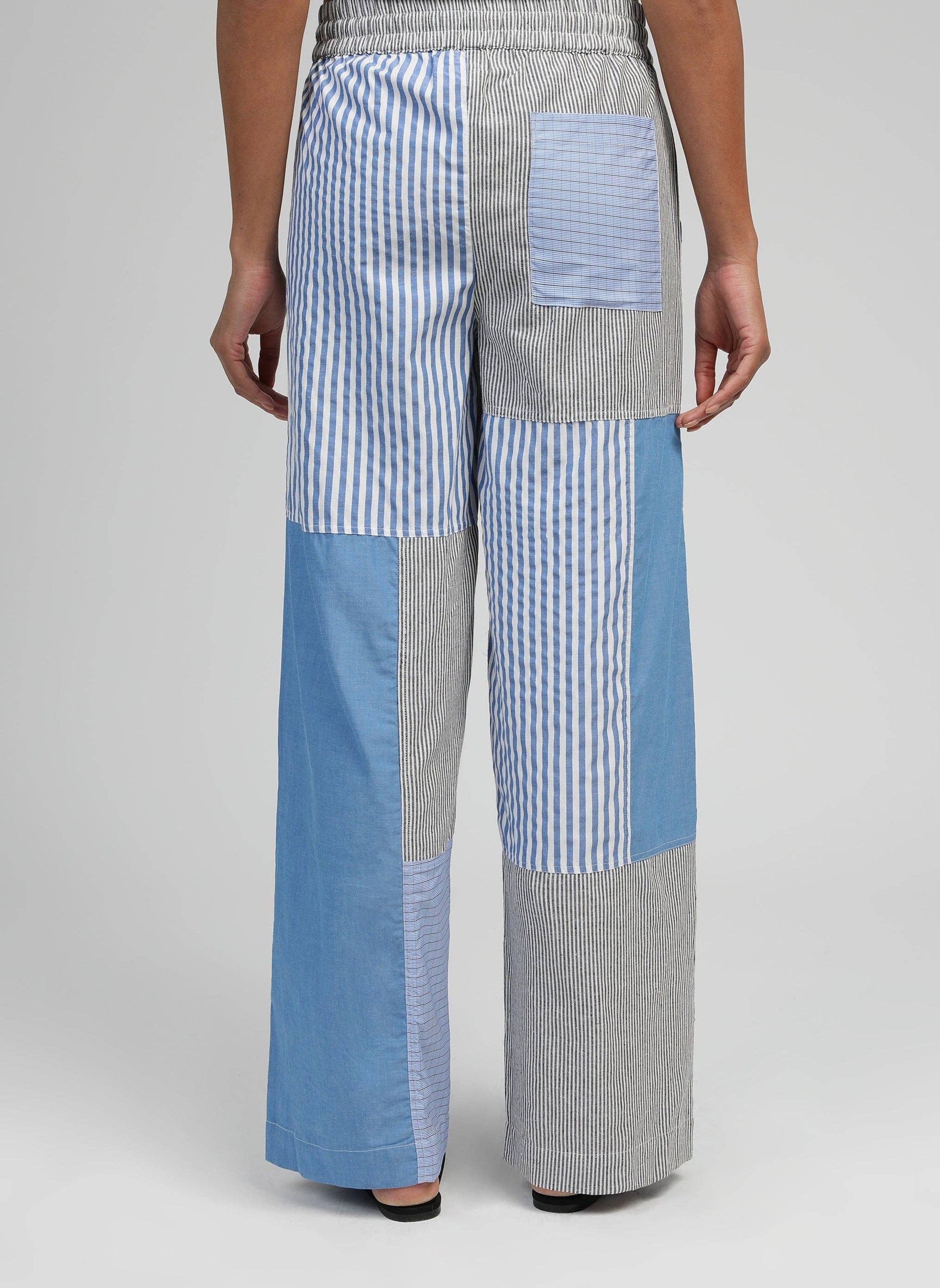 Pantaloni Raissa Blu a Patchwork