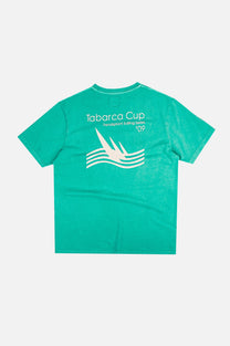 T-shirt Pigment Cup turchese medio in cotone organico