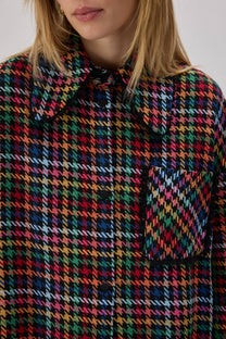 Camicia in tweed con frange