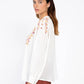 Camicia boho ricamata color ecru