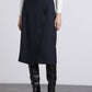 Gonna midi gessata blu navy