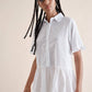 Blusa Plumetis in Cotone Bianco