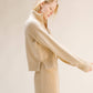 Maglione collo alto con zip in misto cashmere