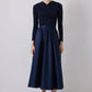 Body drappeggiato elegante blu navy