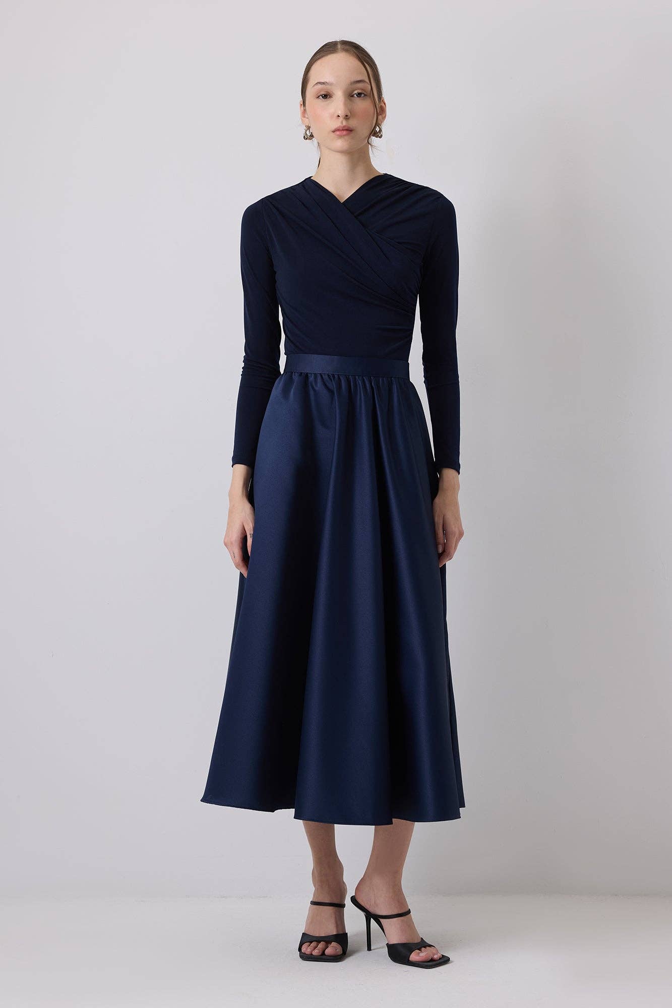 Body drappeggiato elegante blu navy