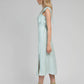 Abito midi Manta color celadon con spalline annodate