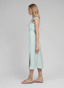 Abito midi Manta color celadon con spalline annodate