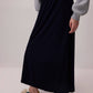 Gonna maxi a vita alta elasticizzata blu navy
