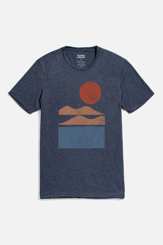 T-shirt uomo Alpenglow blu navy in tessuto riciclato