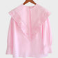 Tunica rosa con maxi colletto ricamato