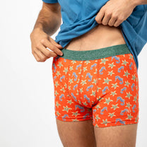 Boxer in cotone biologico con stampa cavallucci marini
