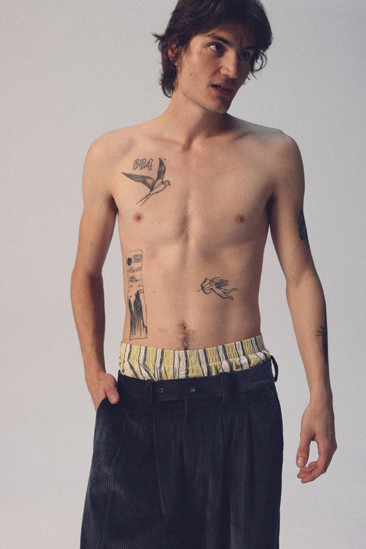 Pantaloni in velluto a coste azzurri relaxed fit