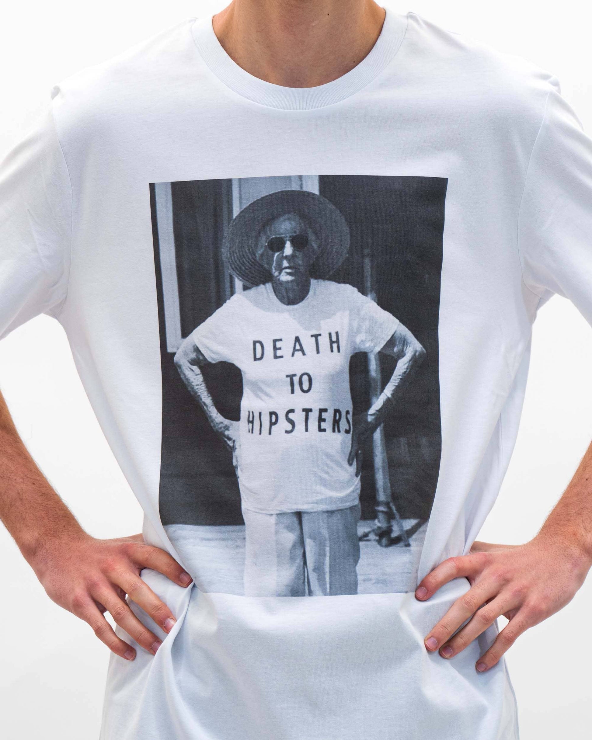 T-shirt vintage “Death To Hipsters” in cotone biologico