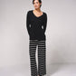 Pantaloni larghi in maglia a righe