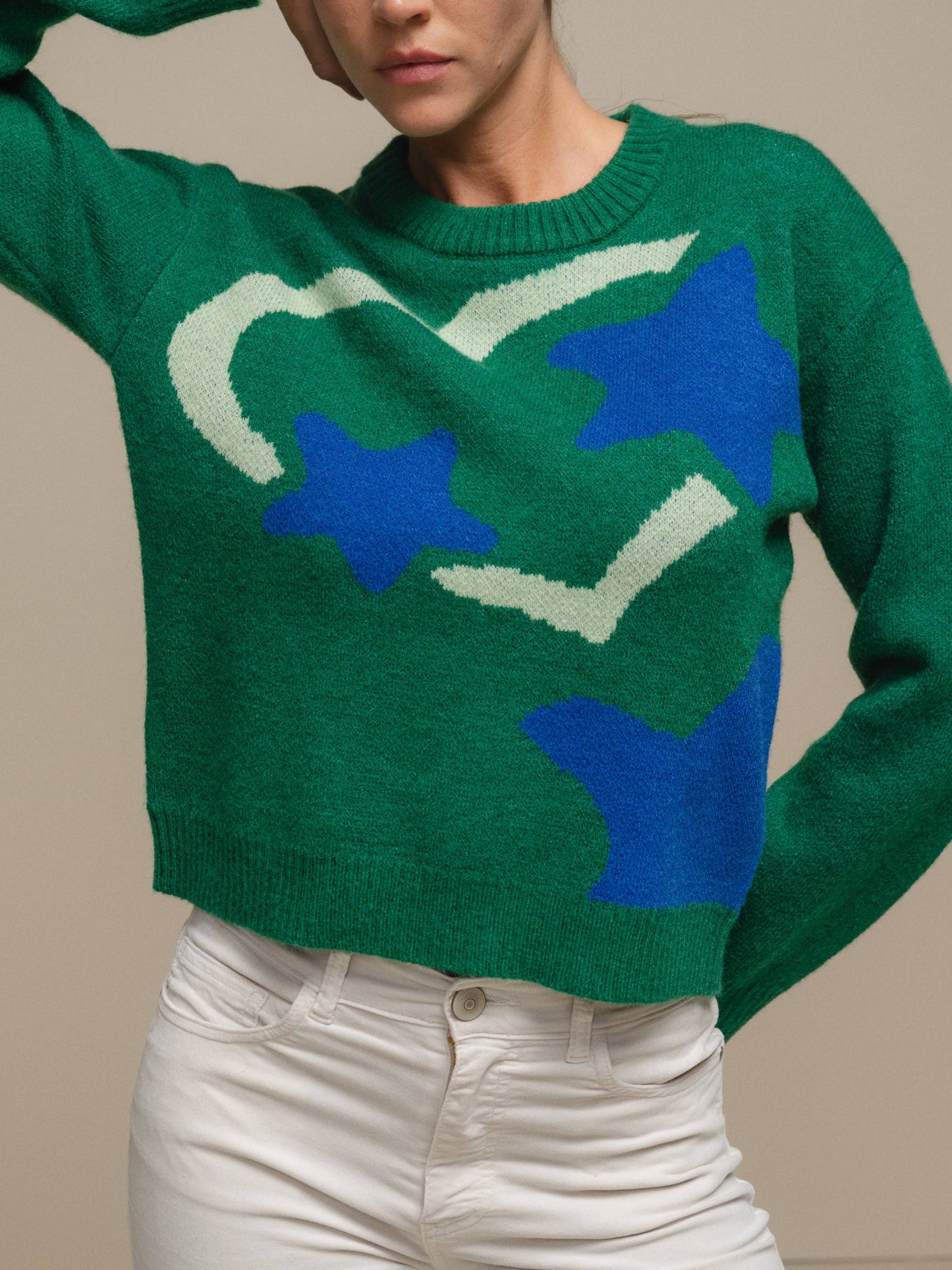 Maglione in maglia con fantasia camouflage