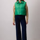 Gilet imbottito con zip verde