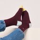 Calzini in cotone pettinato tinta unita bordeaux mélange