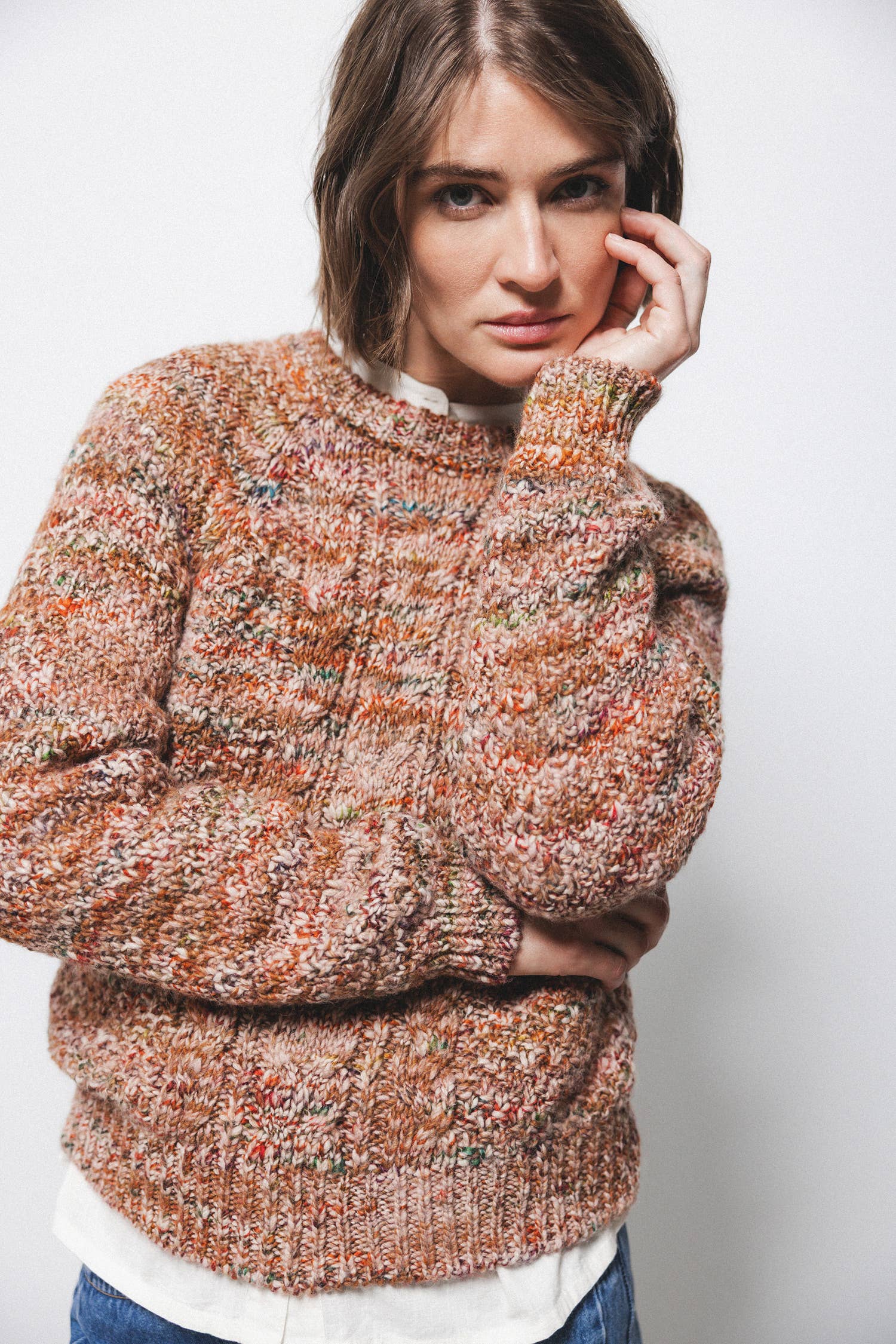 Maglione a maglia strutturata multicolor
