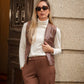 Gilet con paillettes a quadri multicolore