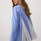 Camicia oversize a righe con inserti in chiffon
