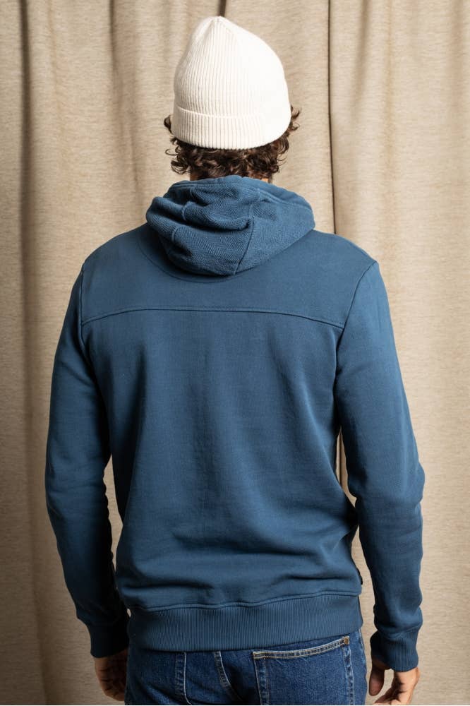 Felpa con cappuccio Vesuve in cotone biologico Azurite