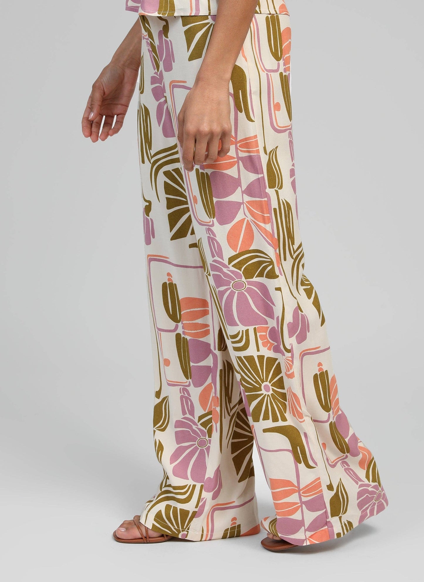 Pantaloni Phoebe flare a vita alta ecru