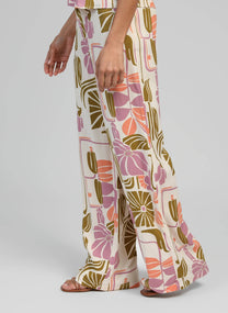 Pantaloni Phoebe flare a vita alta ecru