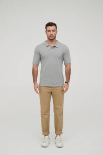 Polo grigia slim fit in cotone