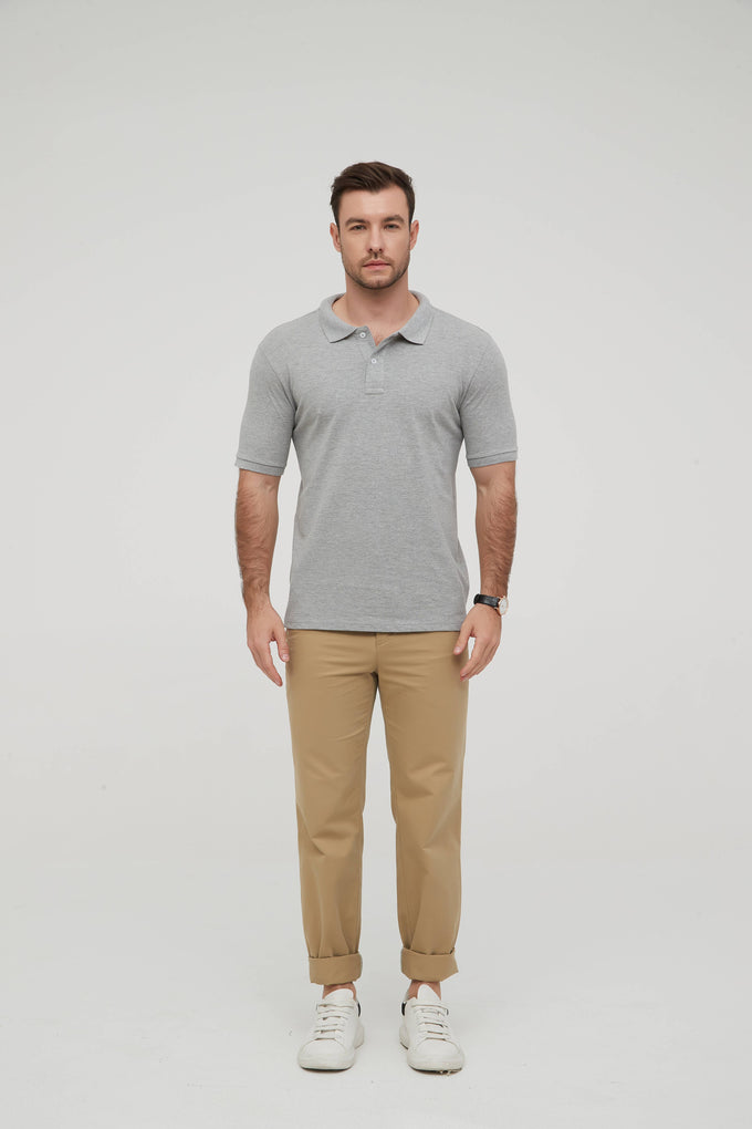 Polo grigia slim fit in cotone