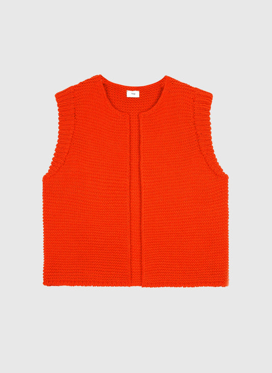 Gilet in maglia arancione fluo