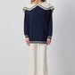 Maglione oversize in maglia con maxi colletto stile sailor