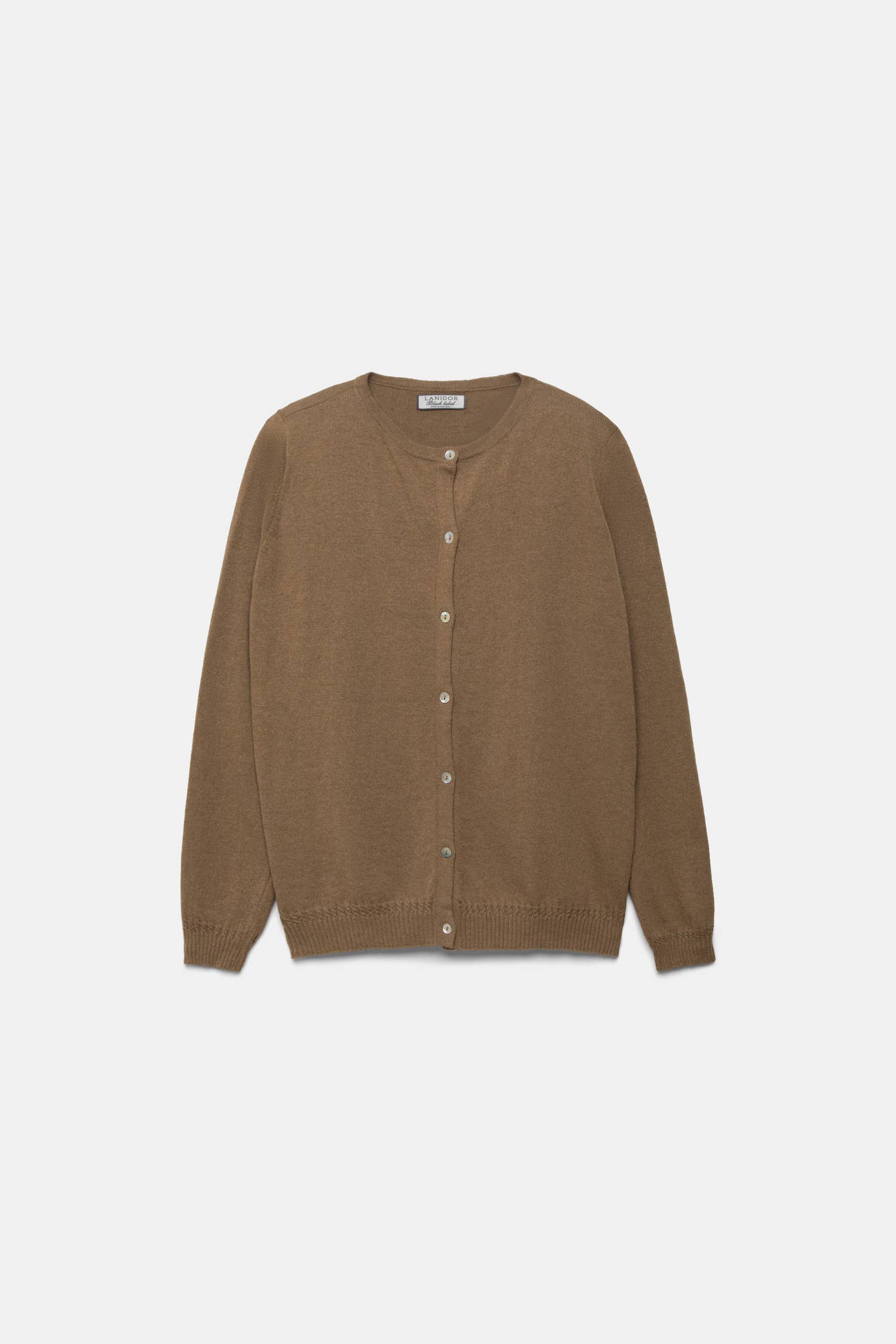 Cardigan in maglia rasata con bottoni a contrasto