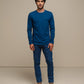 Maglia uomo girocollo a manica lunga in cotone e poliestere