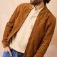 Giacca Mac in pelle scamosciata color caramello