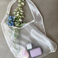 Borsa a spalla in organza trasparente con maxi spallacci