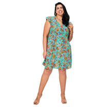 Abito estivo corto boho in cotone con scollo a V