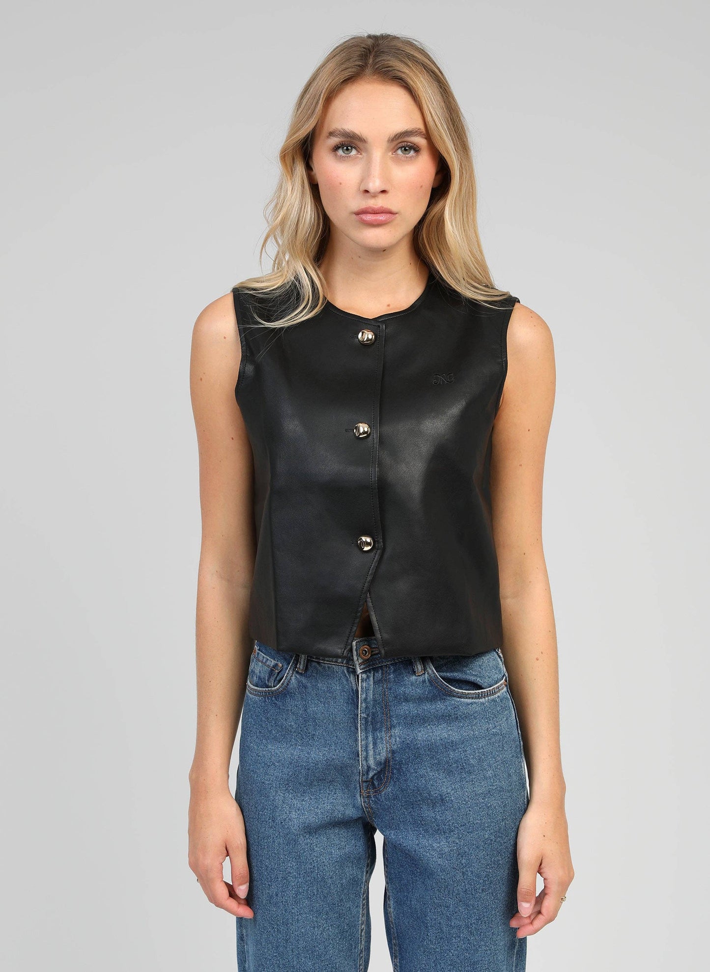 Gilet in similpelle nero Hulysse