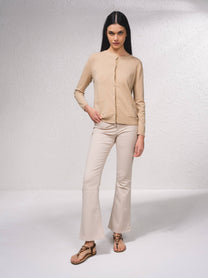 Cardigan in maglia con bottoni effetto perla