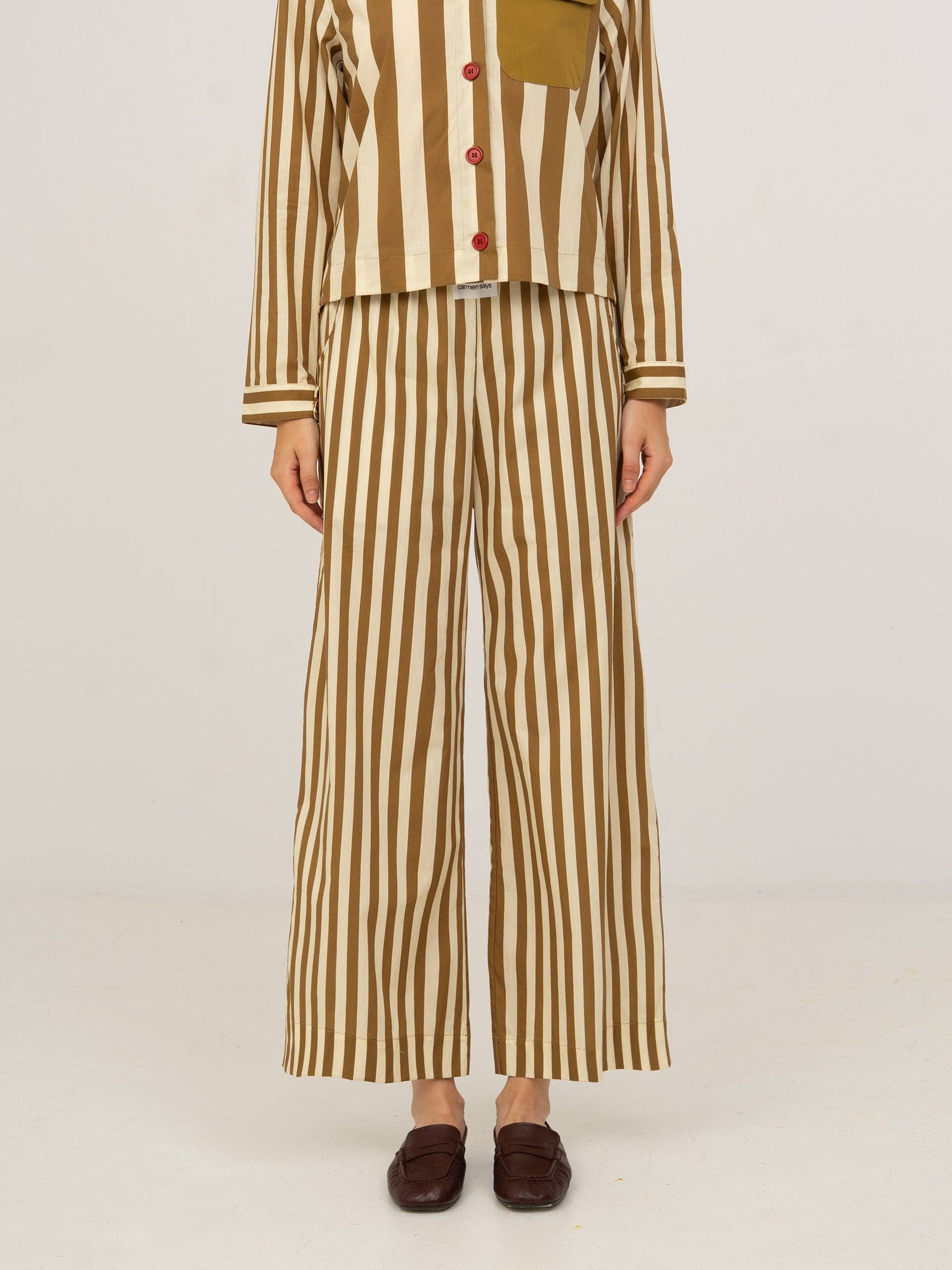Pantaloni a righe a gamba larga
