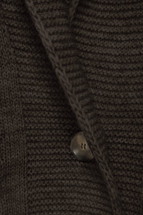 Cardigan lungo in maglia strutturata con collo a scialle