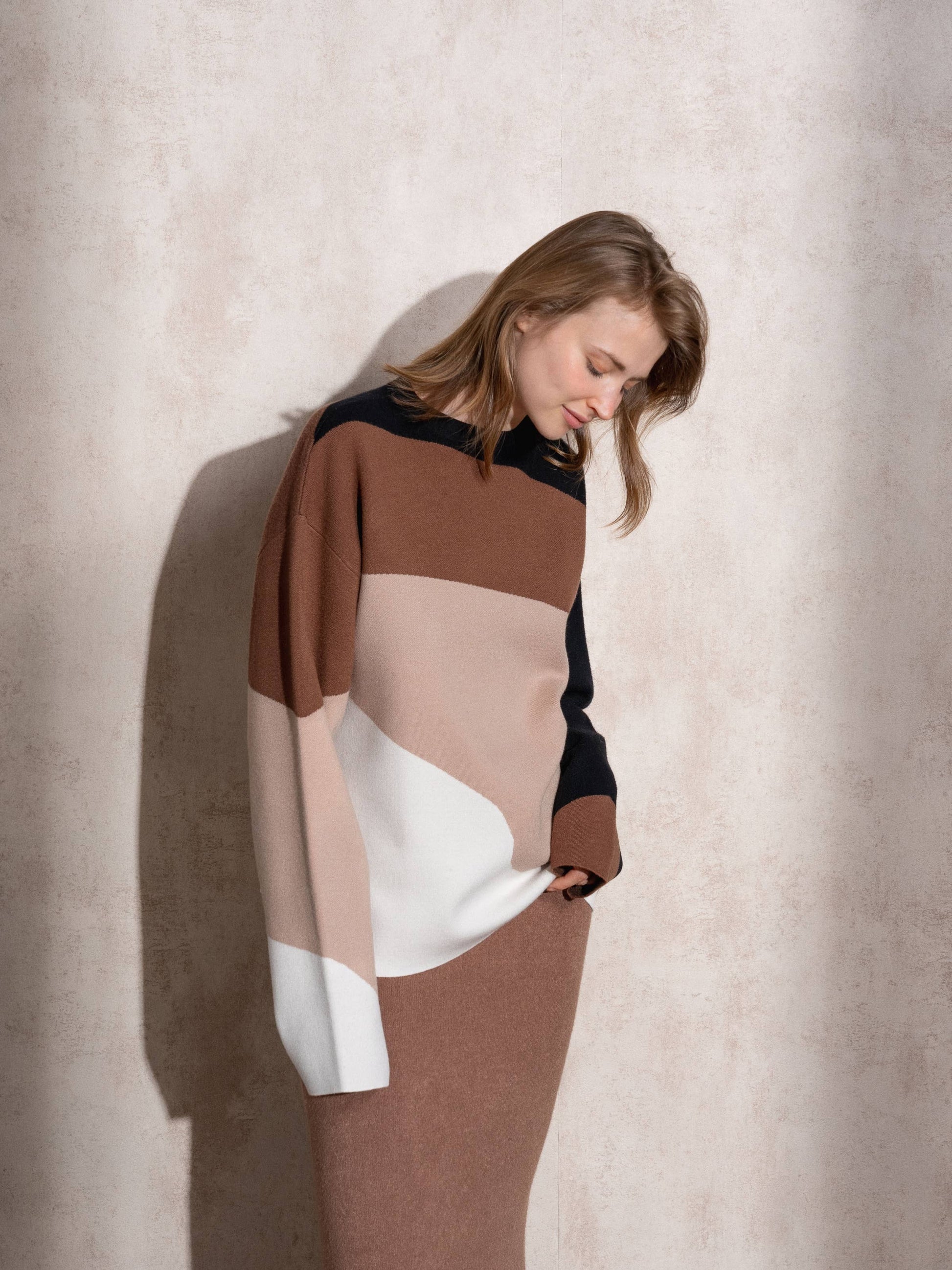 Maglione in maglia color block
