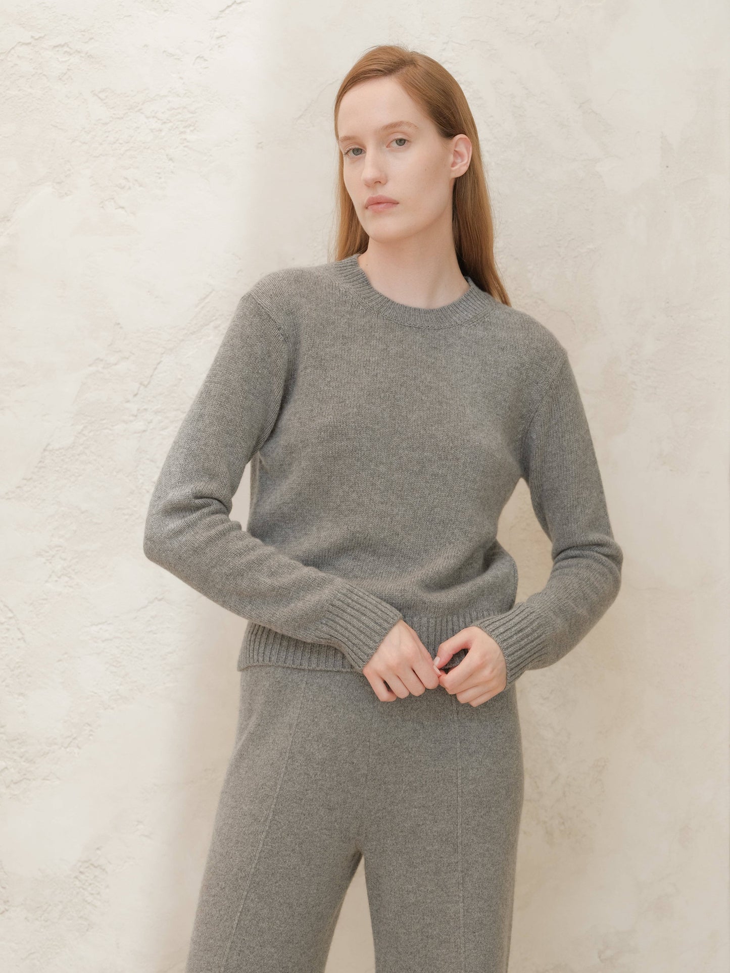Maglione girocollo boxy in misto cashmere