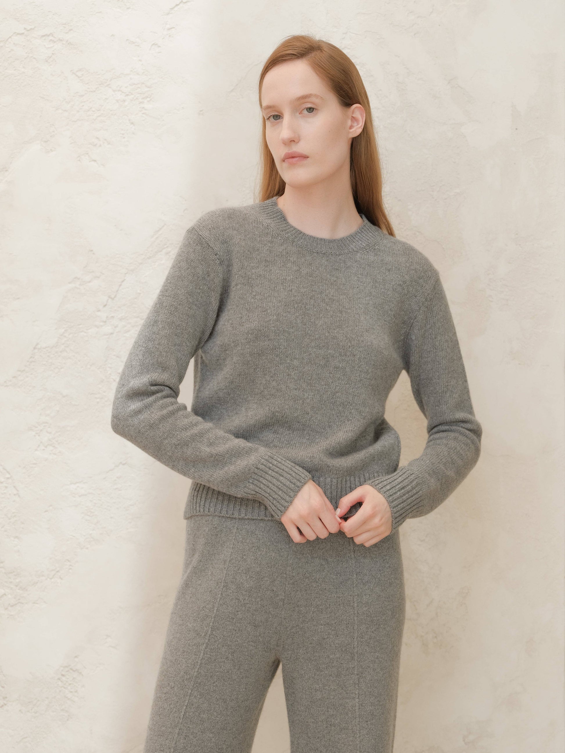 Maglione girocollo boxy in misto cashmere