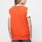 Top smanicato in maglia rasata con girocollo
